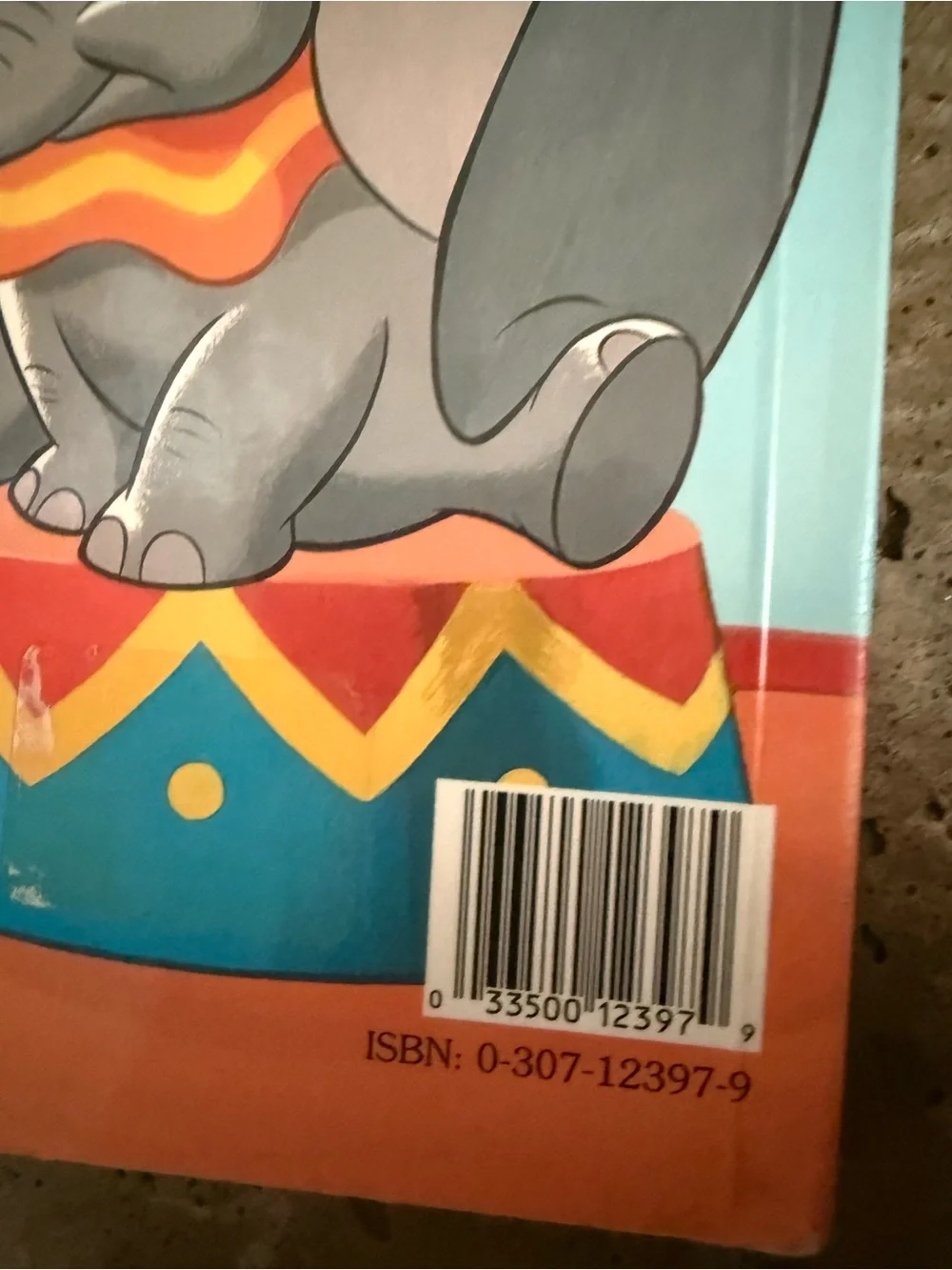 Disney Dumbo Plush Toy Gray with Red Holiday Hat and vintage kids book